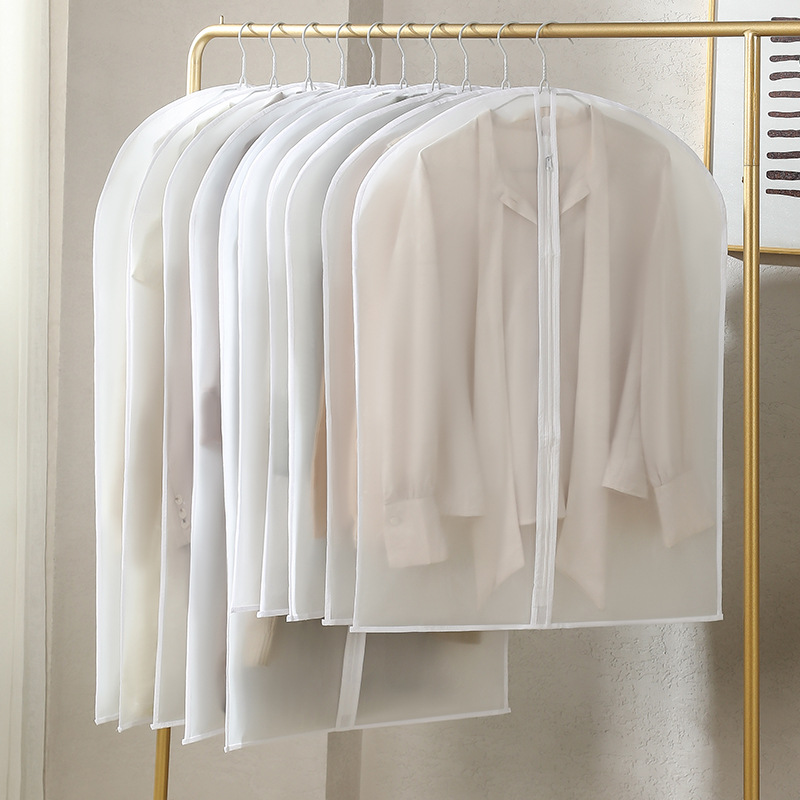 Dry cleaners clothing dust covers transparent coats suit bags wardrobes storage clothes hanging pockets home wholesale
