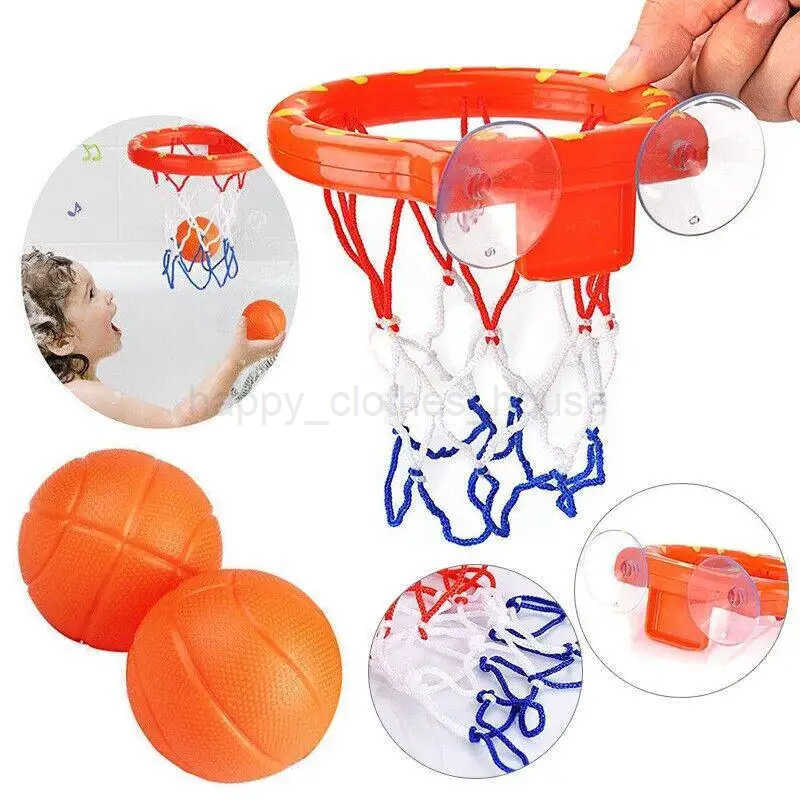 4pcs Bathroom Shooting Game Toy Bathtub Basketball Hoop Set Fun Kids Bath Toys with 3 Balls Gift for Toddler Kids Children BabyXJ241207