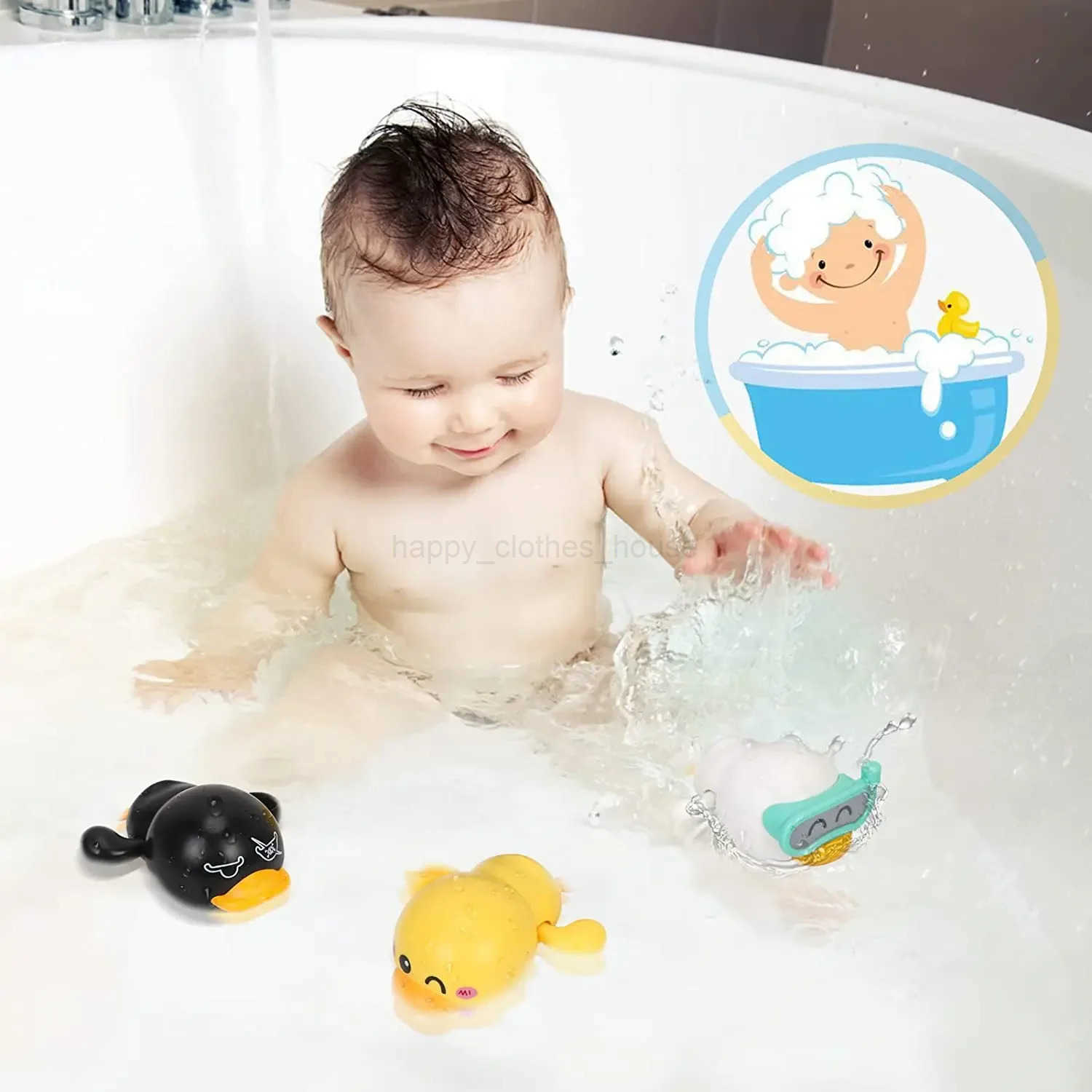 Bath Toy Clockwork Duck Toy Floating Toy Swimming Pool Water Toy Wind Up Bathtub Baby Bath Toy Gift for Kids Toddlers BirthdayXJ241207