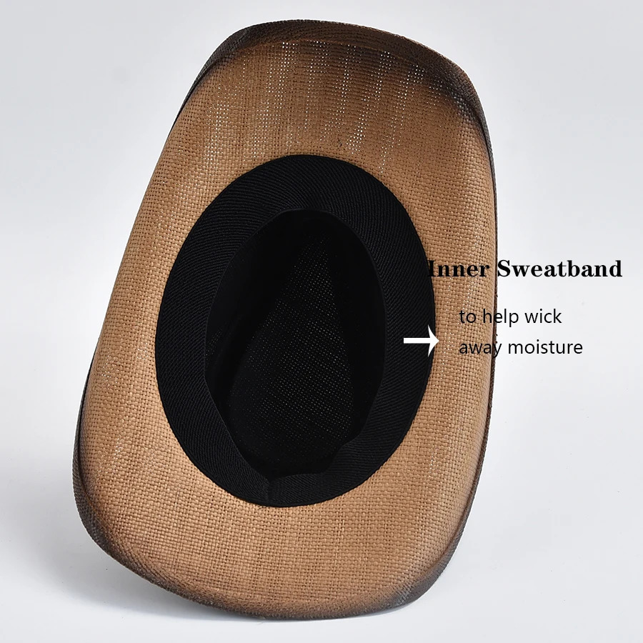 Summer Grass Western Cowboy Hat Mens and Womens Outdoor Travel Jazz Beach Sun Hat Sombreros de Vaquero 241206