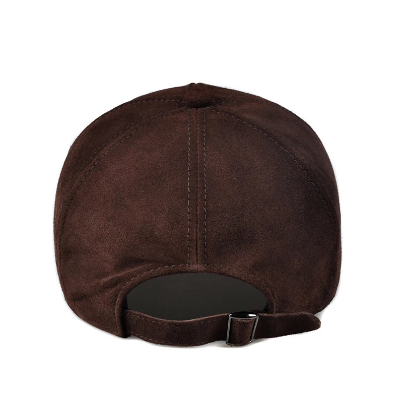 Leather Hat Mens Winter Top Nubuck Cowboy Adjustable Baseball Hat Big Brim Suede Casual Fashion Womens Hip Pop Thin Gorra 241206