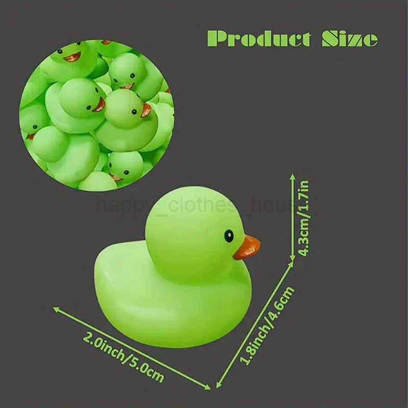 1-100 pcs Green Rubber Ducks Toys Squeaky Rubber Ducks Cute Float Duckies for Birthday Par Favors Class Prizes Car DecorXJ241207