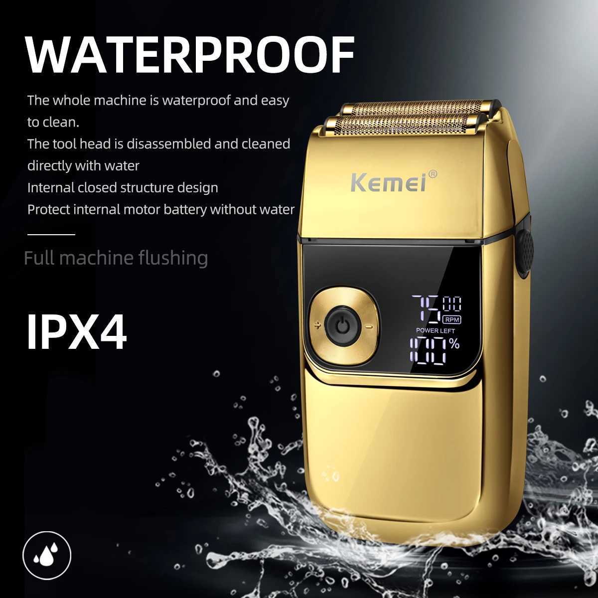 Kemei Electric Shaver KM-2028 2 in 1 Rechargeable Hair Trimmer Machine Twin Blade Bald Head Washable Professional Barber for MenXJ241207