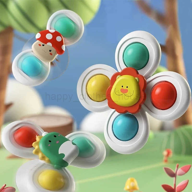 3PCS Suction Cup Spinner Toy Baby Bath Funny Game Educational Toys For Children Girls Boys Infant Sensory Stress Reliever GiftXJ241207