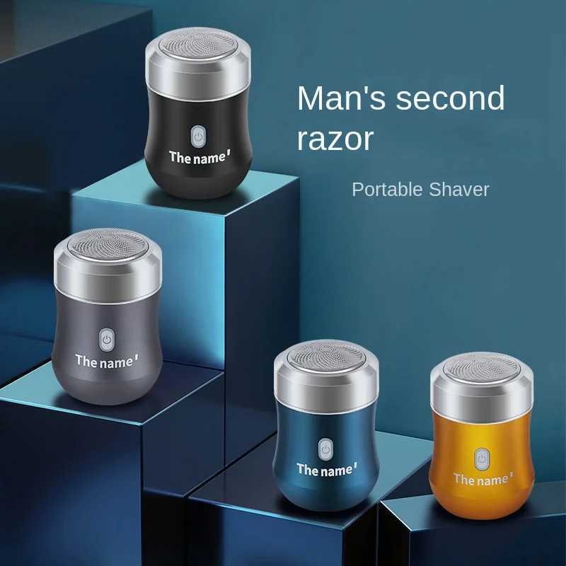 New Design Metal Case Portable Smart Electric Shaver Mini Washable Men Of Car USB Beard Shaving Knife Razor With Charging CableXJ241207
