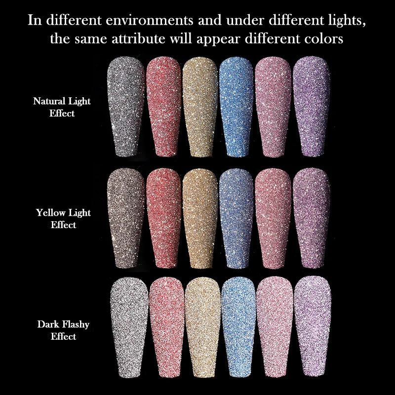 Reflective Glitter Nail Crystal Diamonds Powder Sparkling Auroras Sequins Shiny Pigment iridescent Glass Micro Drill Nai 241206