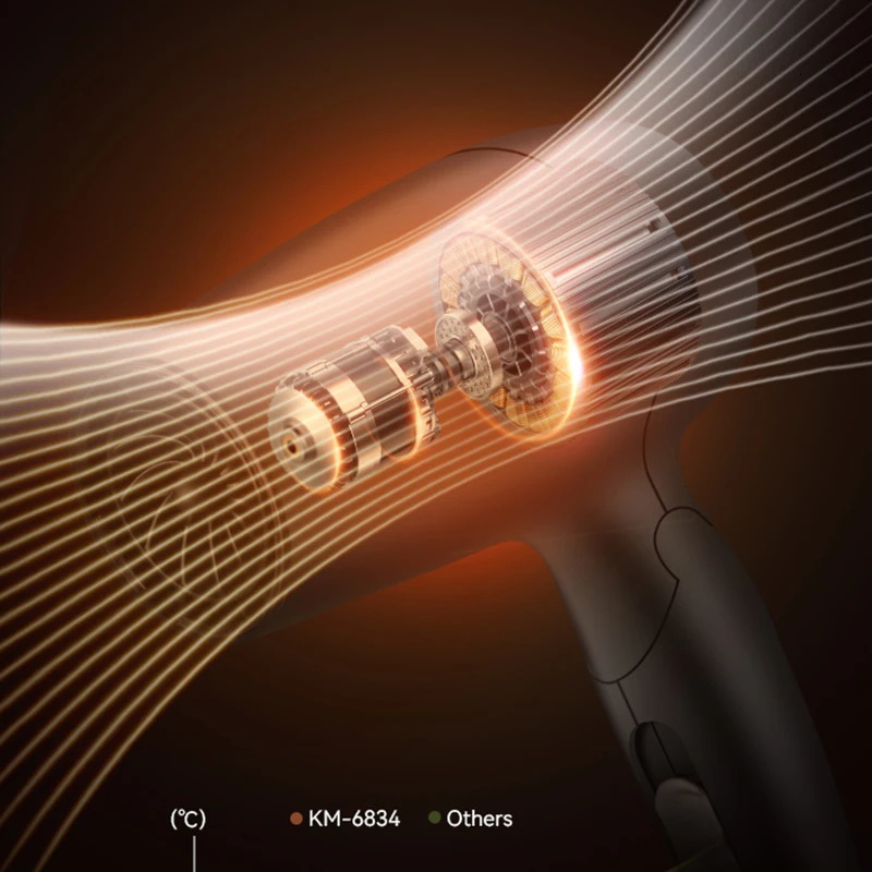 Kemei Professional Hair Dryer Portable Foldable Handle Compact 1800W Blow Dryer Wind Low Noise Home Appliance Styling Tools 241206