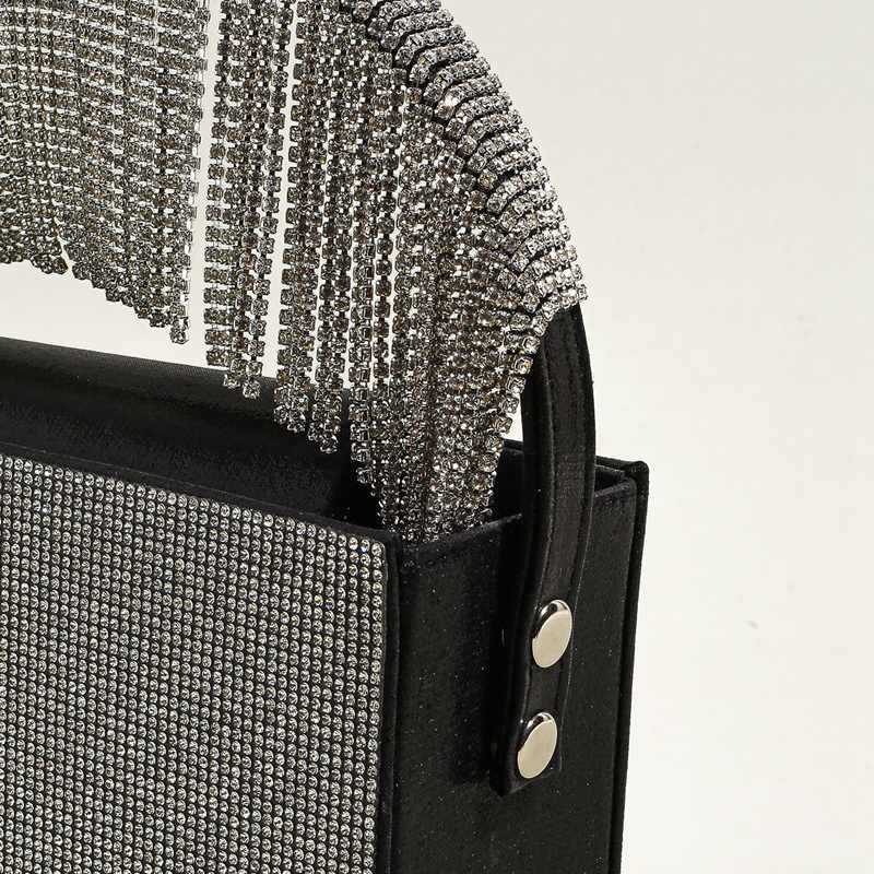 Clutch Bag New High-end Rhinestone Tassel Carrying Square Bag For Cocktail Parties And Evening Women Tote Bag 240920