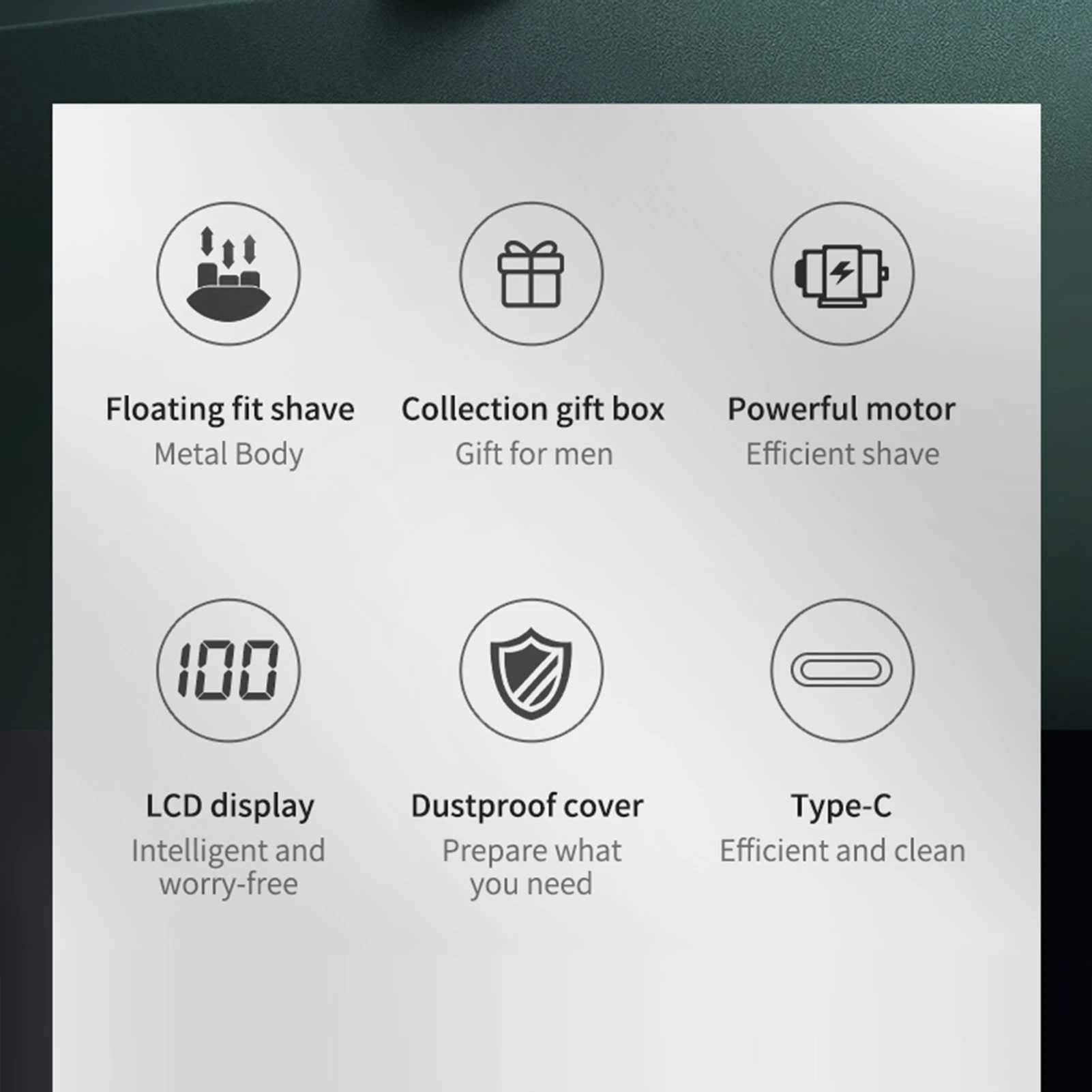 Mens Full Metal Razor Dual Mesh Reciprocating Razor High Speed Beard Razor Balders LCD Dual Reciprocating Heads 8800rpmXJ241207