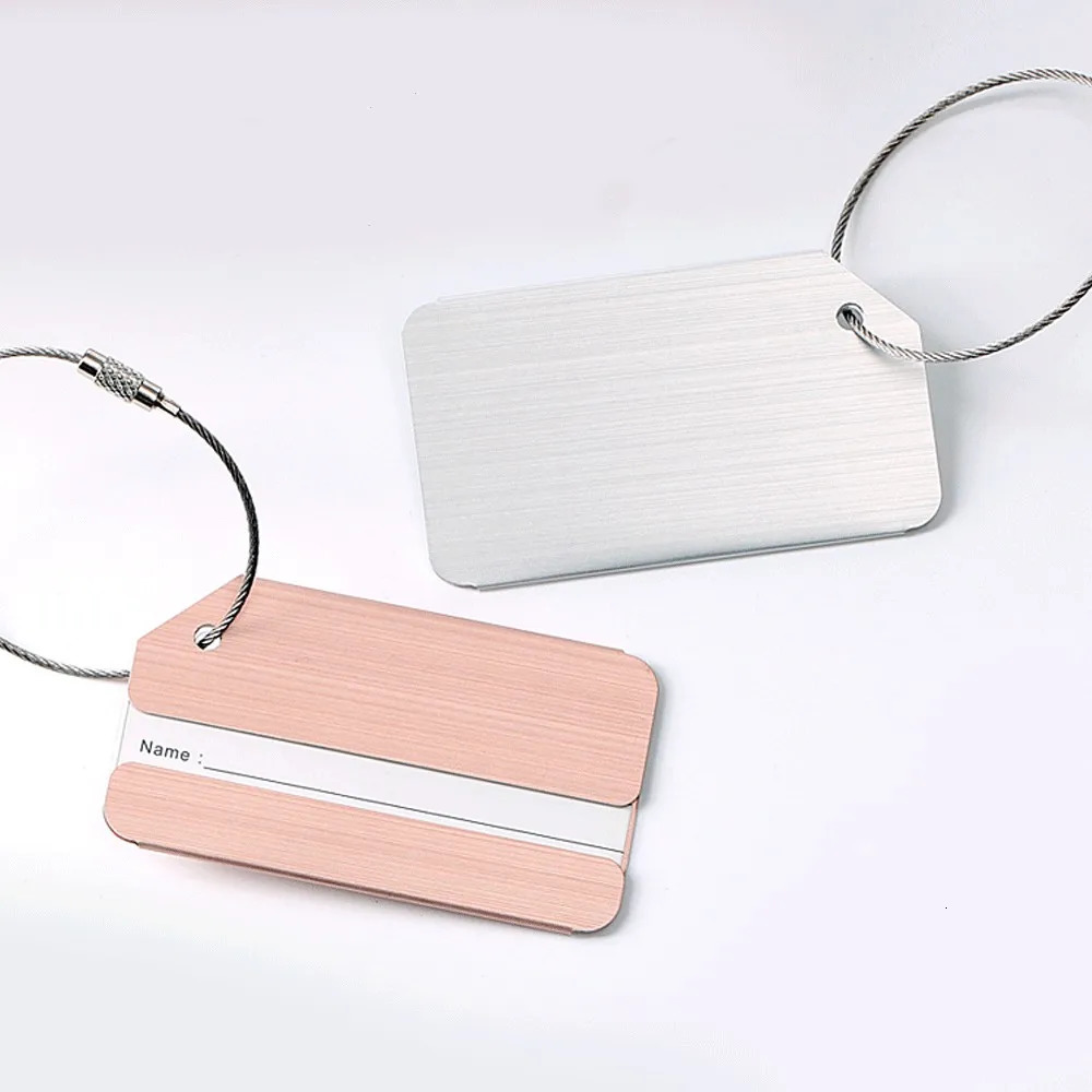 Luggage Tag Aluminum Alloy Suitcase Tag Travel Tag Set with Steel Rim ID Luggage Tag 241205