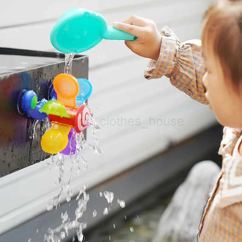 Colorful Waterwheel Bathing Sucker Baby Bath Toys Bathtub Water Spray Play Set Shower Sprinkler Toy For KidsXJ240623