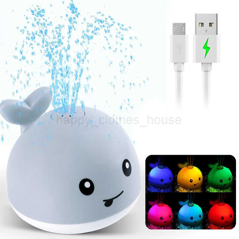 Upgraded Baby Rechargeable Bath Toy with Waterproof Light Up Whale Spray Water Bathtub for Toddlers Kids Pool Bathroom ToysXJ241207