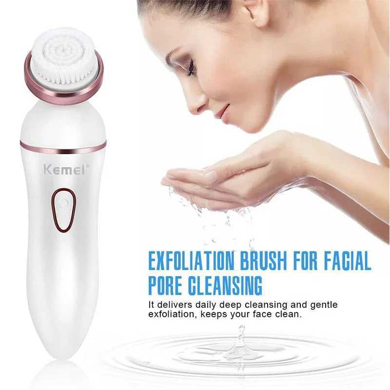 Kemei KM-7202 Lady Body Scraping Shaver Female Waterproof Razor Hair Shaver Hair Remover Epilater And Face Wash 4 In 1XJ241207