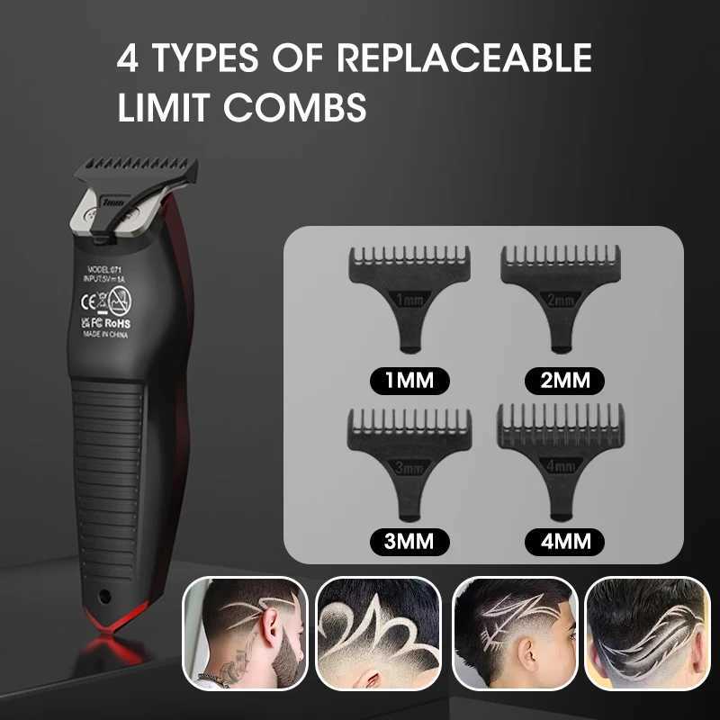 RESUXI 071 Professional Hair Clipper Wireless Hair Trimmer Hair Cutting Machine Electric Zero Cutting Machine Trimmer for MenXJ241207
