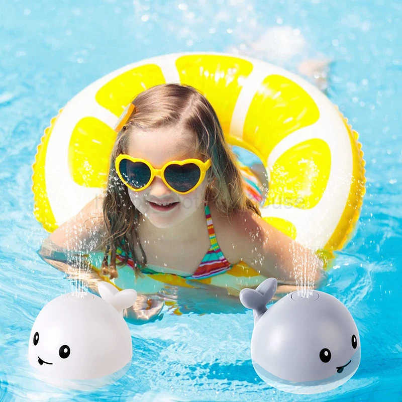 Upgraded Baby Rechargeable Bath Toy with Waterproof Light Up Whale Spray Water Bathtub for Toddlers Kids Pool Bathroom ToysXJ241207