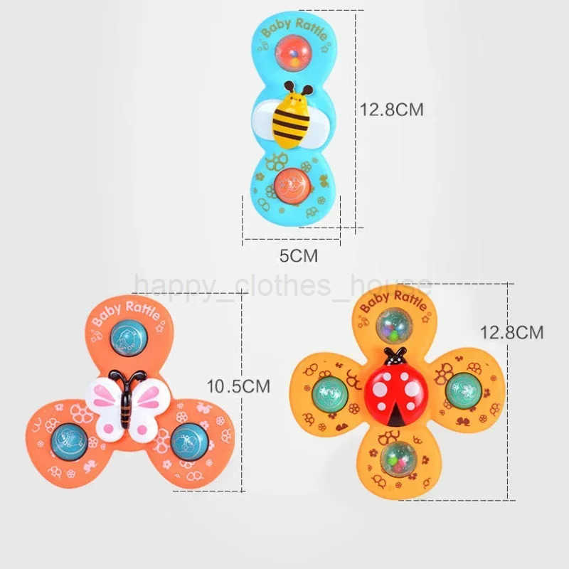 Suction Cup Spinner Toy 3PCS Windmill Animal Hand Spinning Toys Sensory Toys for Baby Toddlers Birthday Gift Bath ToysXJ241207