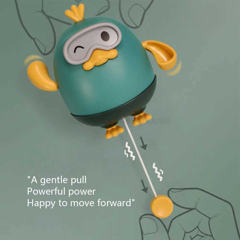 Cute Fun Toys Summer ChildrenS Bath Pull String Duckling Water Play Baby Bath Swimming Cute Toys For Boys And Girls UniversalXJ241207