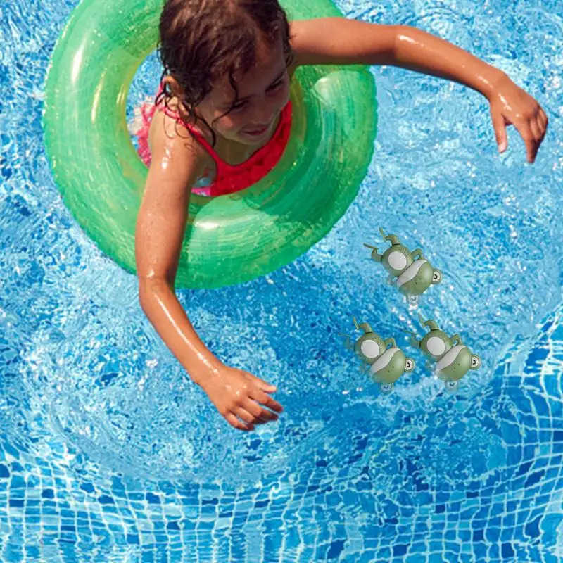 2023 New Baby Bath Toys For Children New Baby Bath Swimming Bath Toy Cute Frogs Clockwork Bath Toy Swimming Water Clockwork ToysXJ241207