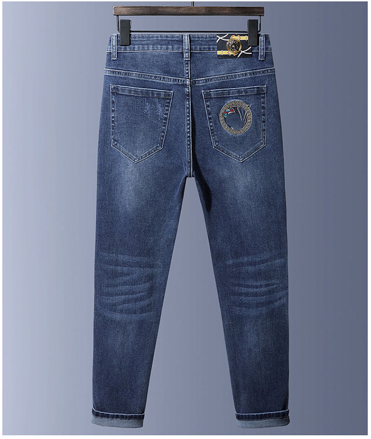 Men's Jeans spring autumn Men Slim Fit European American CDicon High-end Brand Small Straight Pants