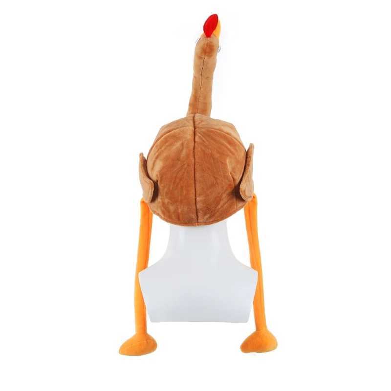 Plush Turkey Thanksgiving Turkey Hat Novelty Cooked Chicken Secret Santa Fancy Costume Dress Up Party DecorationXJ241207
