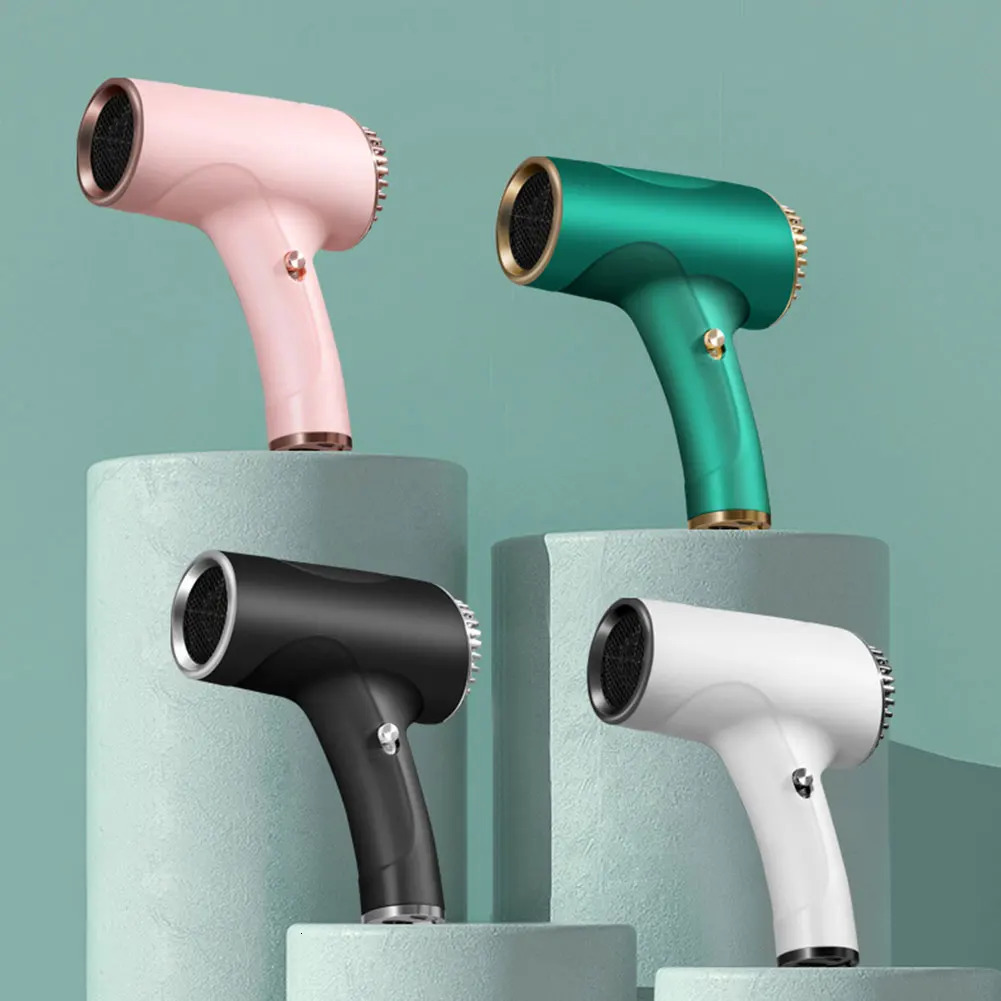 Portable Hair Dryer 2600mah Cordless Lonic Hair Dryer 40500W USB Rechargeable Powerful 2 Gears for Travel Home Dormitory 241206