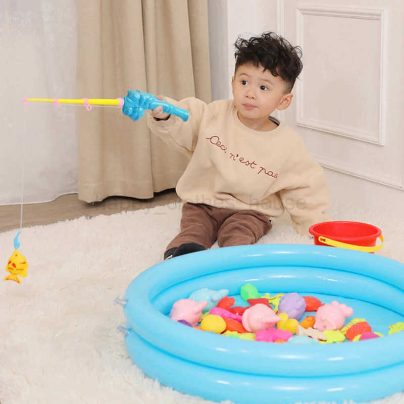 Children Bathtub Magnetic Fishing Toy Swimming Bathing Pool Water Floating Fish Toy Parent-child Interactive Toys Game Baby ToysXJ241207