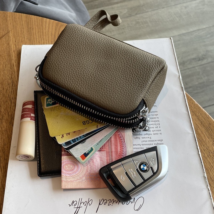 2025S Designer Portable Large Capacity Double Leather Zero Wallet Minimalist Exquisite Women Bag Zipper Handbag