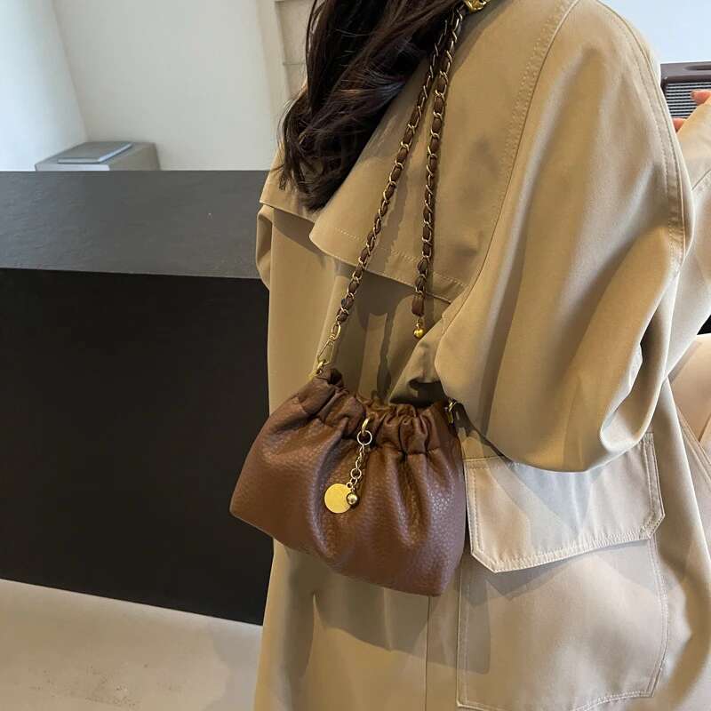 2025 Mini PU Leather Shoulder Bags For Women Y2K Korean Fashion Trend Female Bucket Crossbody Bag Lady Handbags