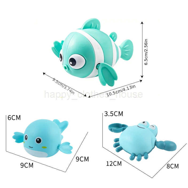 1/3Pcs Fun Bath Toy Animal Clockwork Bathtub Swimming Pool Toy For Toddlers Baby Playing Water Clownfish Crab Dolphin Bath ToysXJ241207