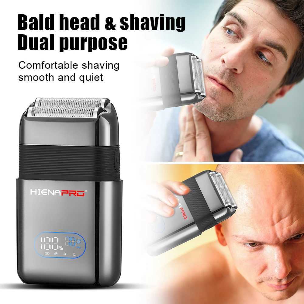 HIena New Electric Shaver with LED Display Screen Rechargeable Hair Beard Razor Bald Head Shaving for MenXJ241207