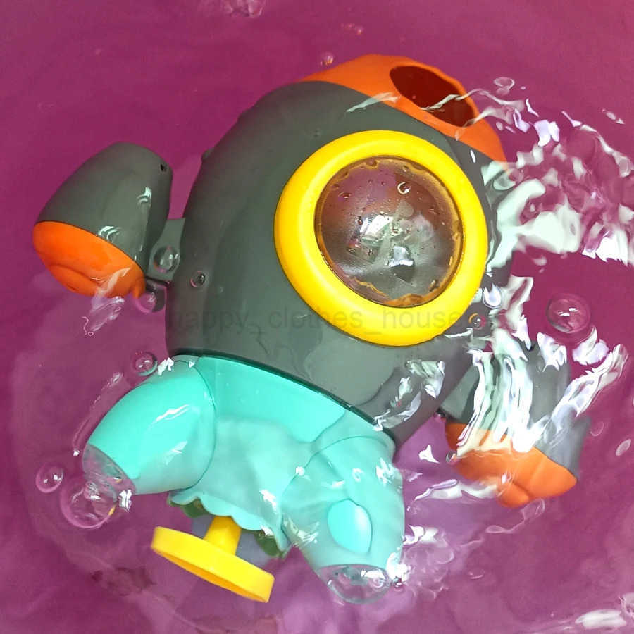 Q version shower rotating spray rocket water splashing handheld showerhead baby shower soothing toyXJ241207