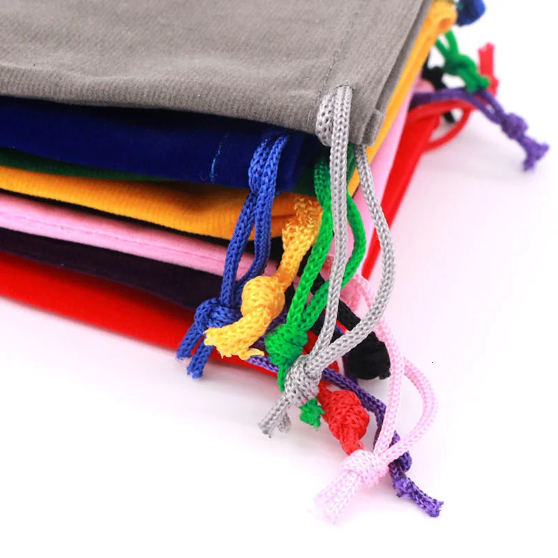 Multi colored velvet jewelry display bag with drawstring velvet bag for amulets jewelry packaging bags wedding/Christmas gift bags 241206