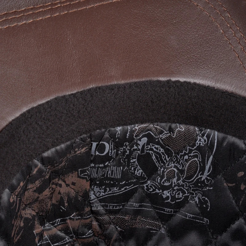 RY127 Winter Mens Leather Personalized Baseball Cap for Sale Mens Ear Protection Truck Golf Cap 241206