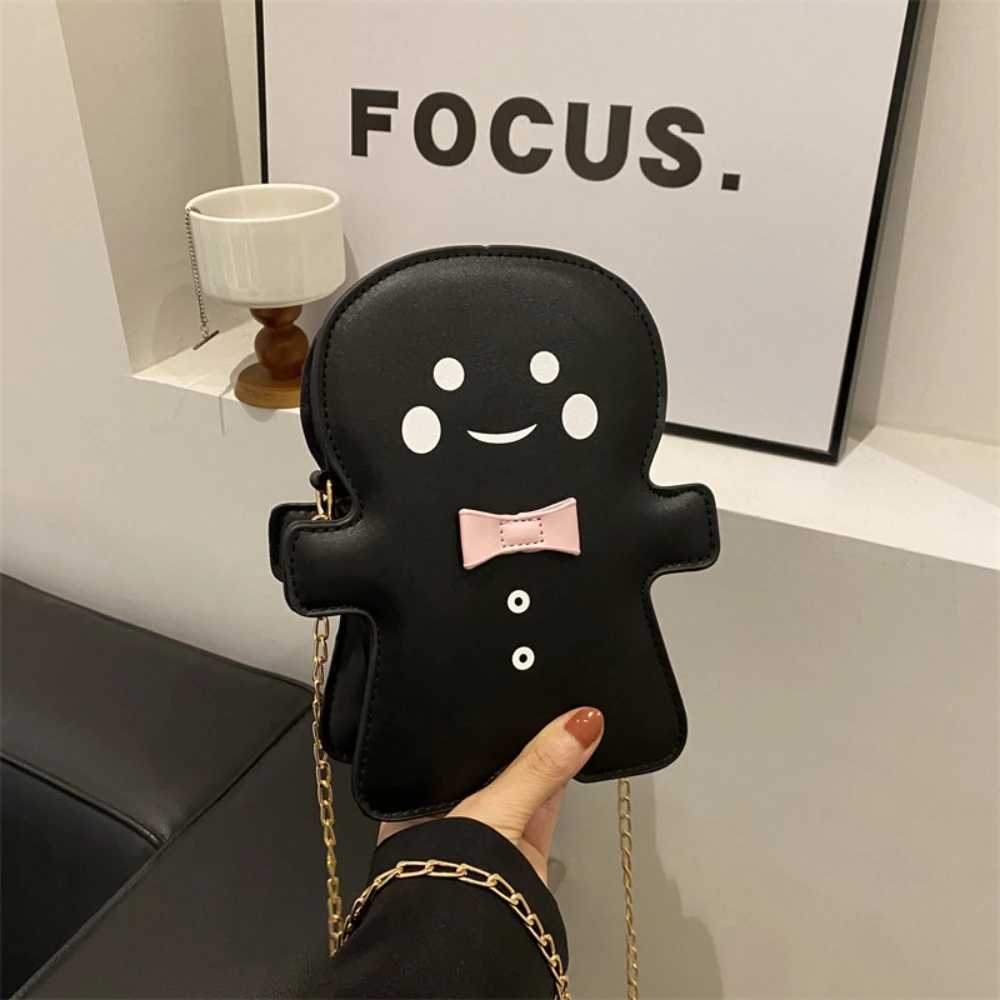 New Carto Gingerbread Man Shaped Crossbody Bags for Wen Shoder Bags Christmas Bag Trend Designer Cute Chain Small Bags Z241207