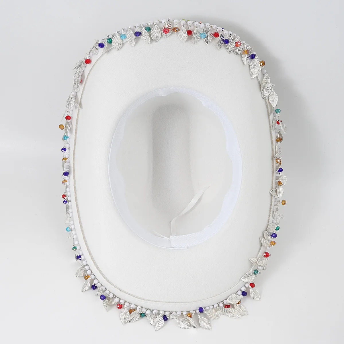 Cowboy hat rhinestone edge wedding party hat mens Fedoras hat feather letter party accessories cowboy hat 241206