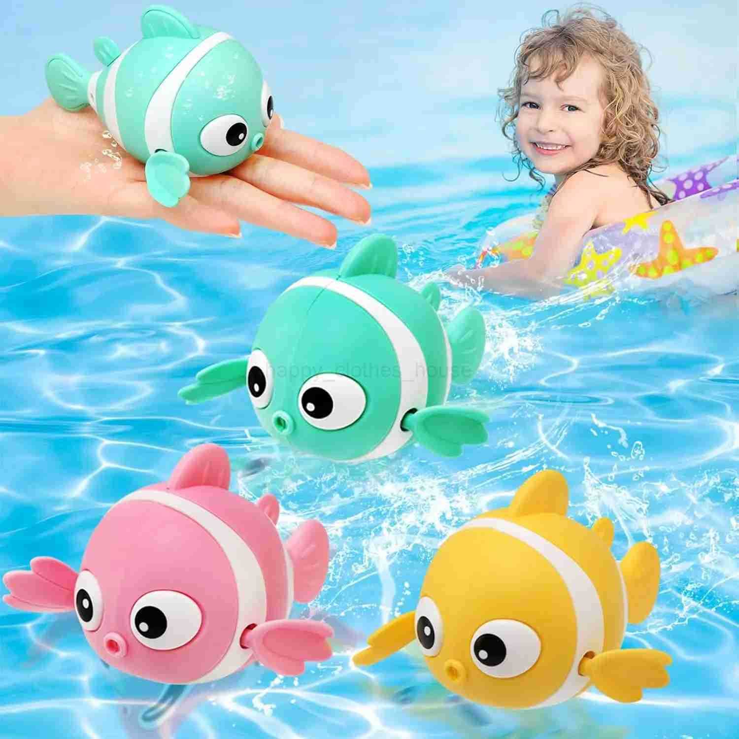 Baby Bath Toys Wind Up Paddling Pool Toys Floating Swimming Clownfish Clockwork Water Toy Bathtub Toys Gifts for Kids ToddlerXJ241207