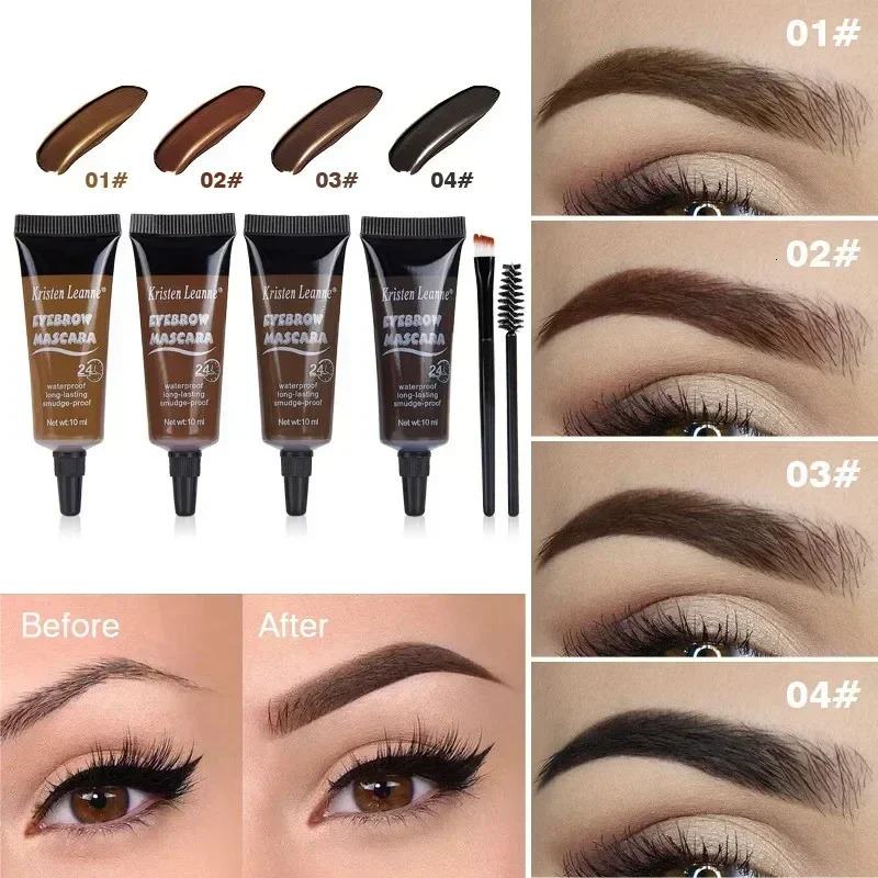 Eyebrow Dye Eyebrow Gel 24 Hours Waterproof Non-smudge Set Lasting Liquid 4 Color More Fit Than Eyebrow Powder Natural Eyebrows 241206