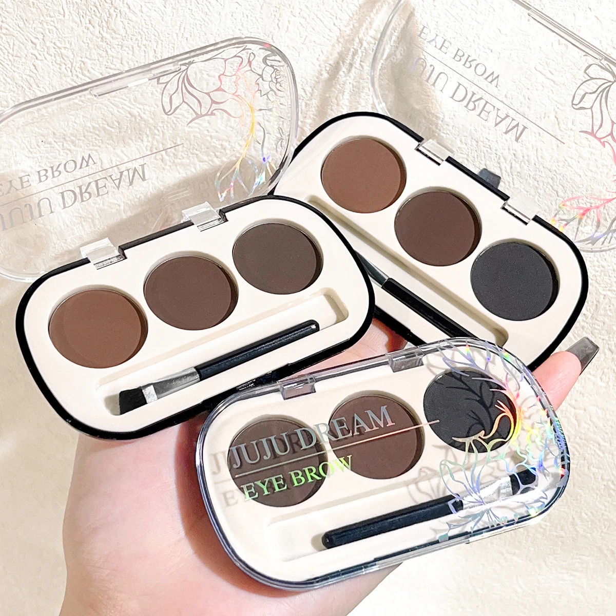 Three-color eyebrow powder pan eyebrow cream lasting waterproof and sweat-proof beginner eyebrow powder female 241206