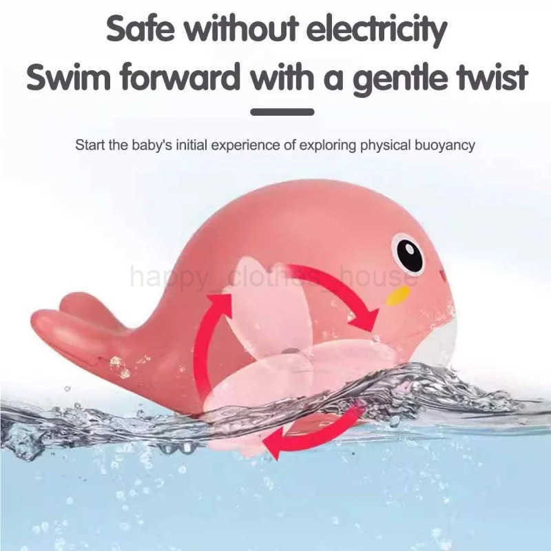 1/3Pcs Baby Bath Toys Pool Beach Classic Chain Clockwork Water Toy Bathing Cute Dolphin For Kids Water Playing Fun Toys GiftXJ241207