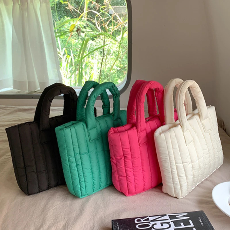 Winter handbag womens casual warm handbag down bag 241205