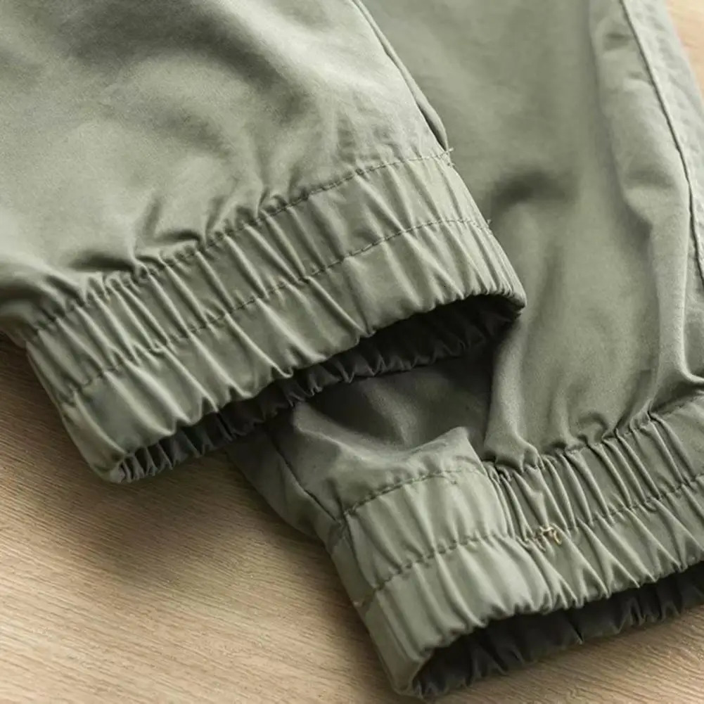 Retro mens drawstring casual sports pants fashionable gym jogging streetwear 241206