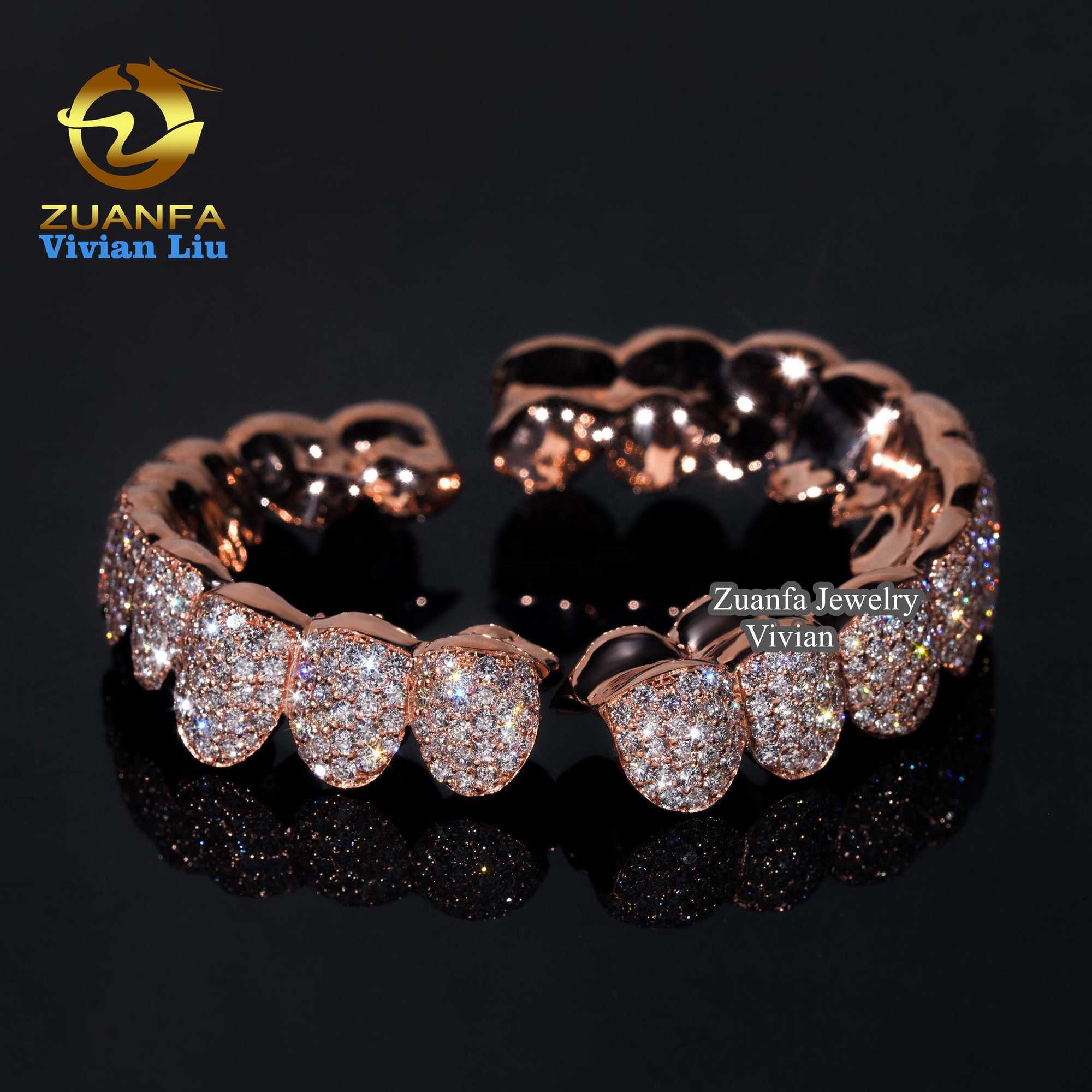 Hip Hop Jewelry Custom Silver 10K 14K 18K Real Gold Grillz Iced Out vvs Moissanite Lab Diamond HPHT Natural Diamond Grillz