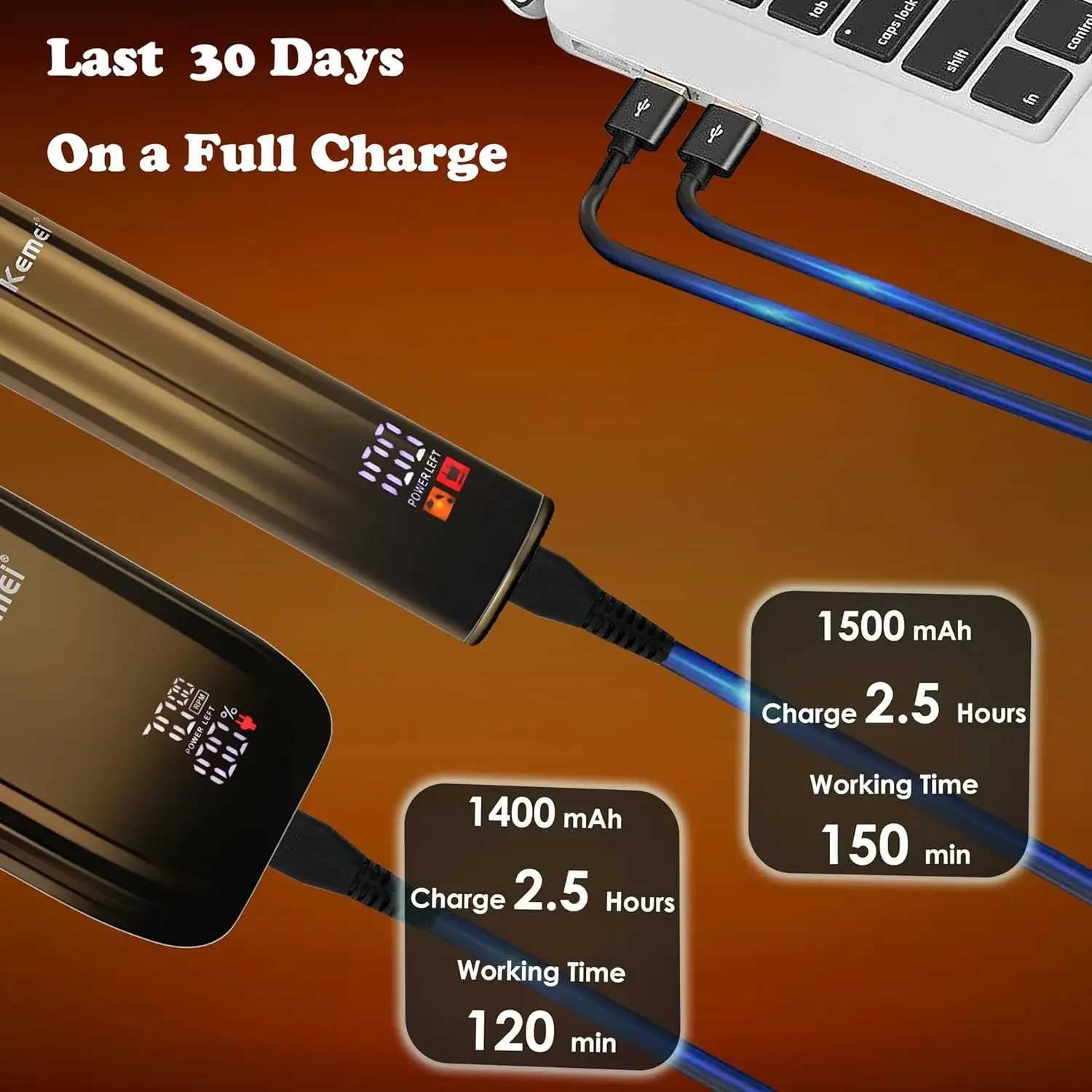 Kemei Combo Hair Trimmer Kit Electric Shaver For Men Hair Trimmer Facial Mens Beard Trimer Rechargeable Head Haircut machineXJ241207