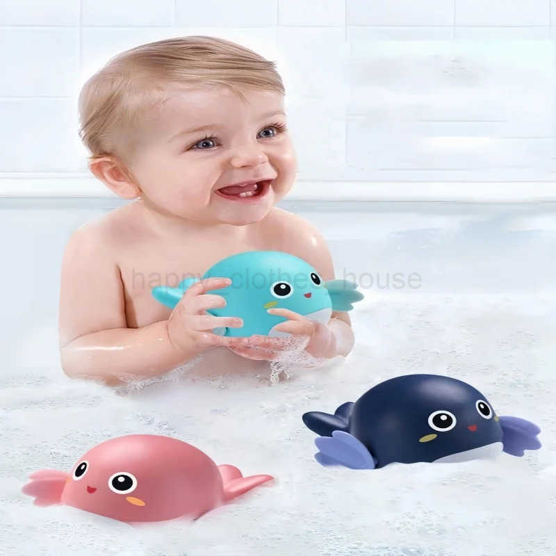 1/3Pcs Baby Bath Toys Pool Beach Classic Chain Clockwork Water Toy Bathing Cute Dolphin For Kids Water Playing Fun Toys GiftXJ241207