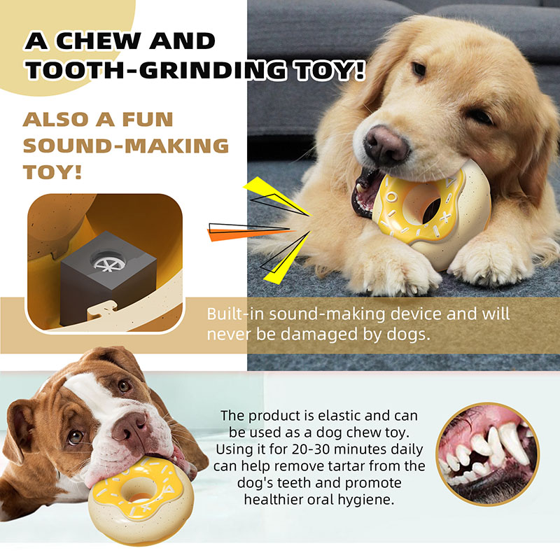 Pet supplies donut sound dog toys grinding teeth to relieve boredom teeth cleaning sound donut dog toys