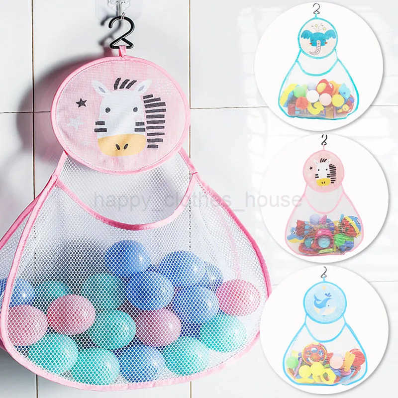 New Cute animal Bath Toys Kids Baby Tidy Storage Suction Bathroom Bathtub Doll Hanging Bag Basket Mesh Storage Bag Water ToysXJ2413258