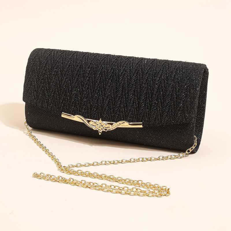Clutch Bag New Fashionable Celebrity Dress Handbag with Sparkling Material Wrinkle Banquet Bag Women Tote Bag 240920