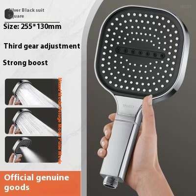 Square filter showerhead, super pressurized handheld household bathroom shower heater, large water volume for showering and bathing
