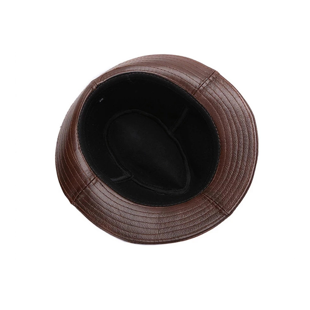 2024 Autumn Mens Genuine Cowboy Leather Hat Mens Fashion Hat Winter Warm Cowboy 100% Genuine Cowboy Leather Hat 241206