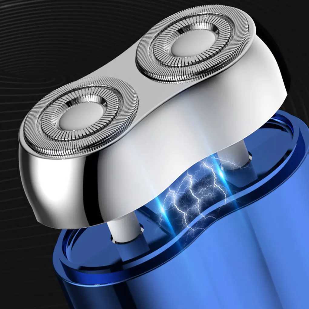 Mini Portable Electric Shave Razor Beard Trimmer Shaver Double Head Mens Beard Razor Pocket Razor Dry And Wet Dual ShavingXJ241207